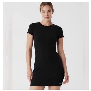 ALO YOGA GODDESS RIBBED SHORT SLEEVE MINI DRESS SIZE XS